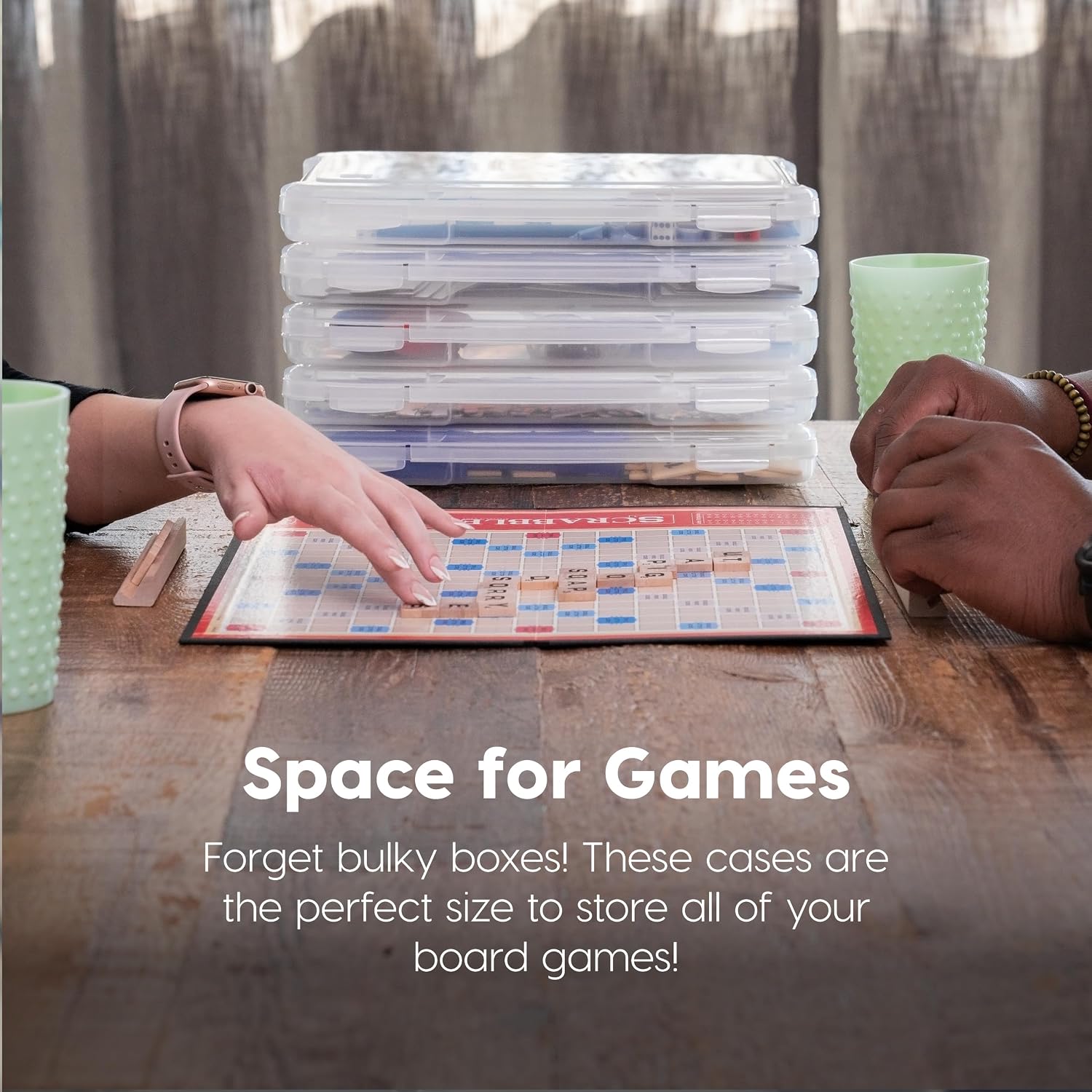 IRIS USA Board Game Storage Containers. 10-Pack |Made in USA| Organizers with Built-In Handle & Snap-Tight Lid for Puzzles. Scrapbook. and Fits 8.5 x 11 or A4 Papers. Slim - Clear - Image 3