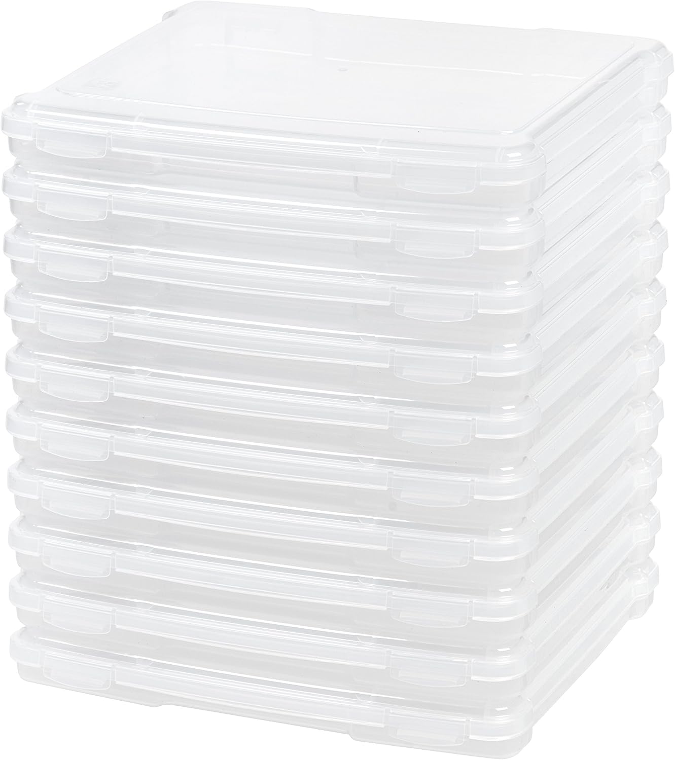 IRIS USA Board Game Storage Containers. 10-Pack |Made in USA| Organizers with Built-In Handle & Snap-Tight Lid for Puzzles. Scrapbook. and Fits 8.5 x 11 or A4 Papers. Slim - Clear - Image 13